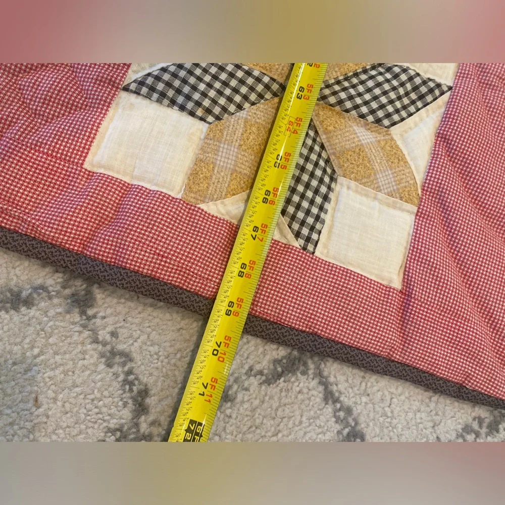 Patchwork Star Quilt - Multicolor 74”/69” Handmade Vintage 60’s